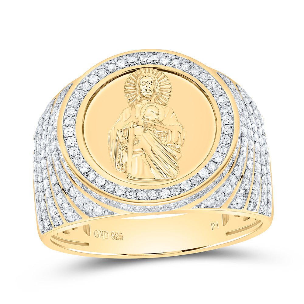 7/8CTW-NAT DIA P1 GIFT ST. JUDE MENS RING Daisy Joyeria