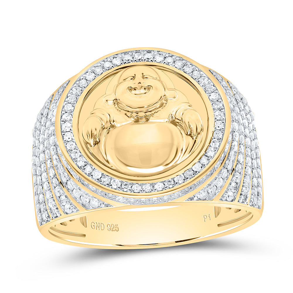 7/8CTW-NAT DIA P1 GIFT LAUGHING BUDDHA MENS RING Daisy Joyeria