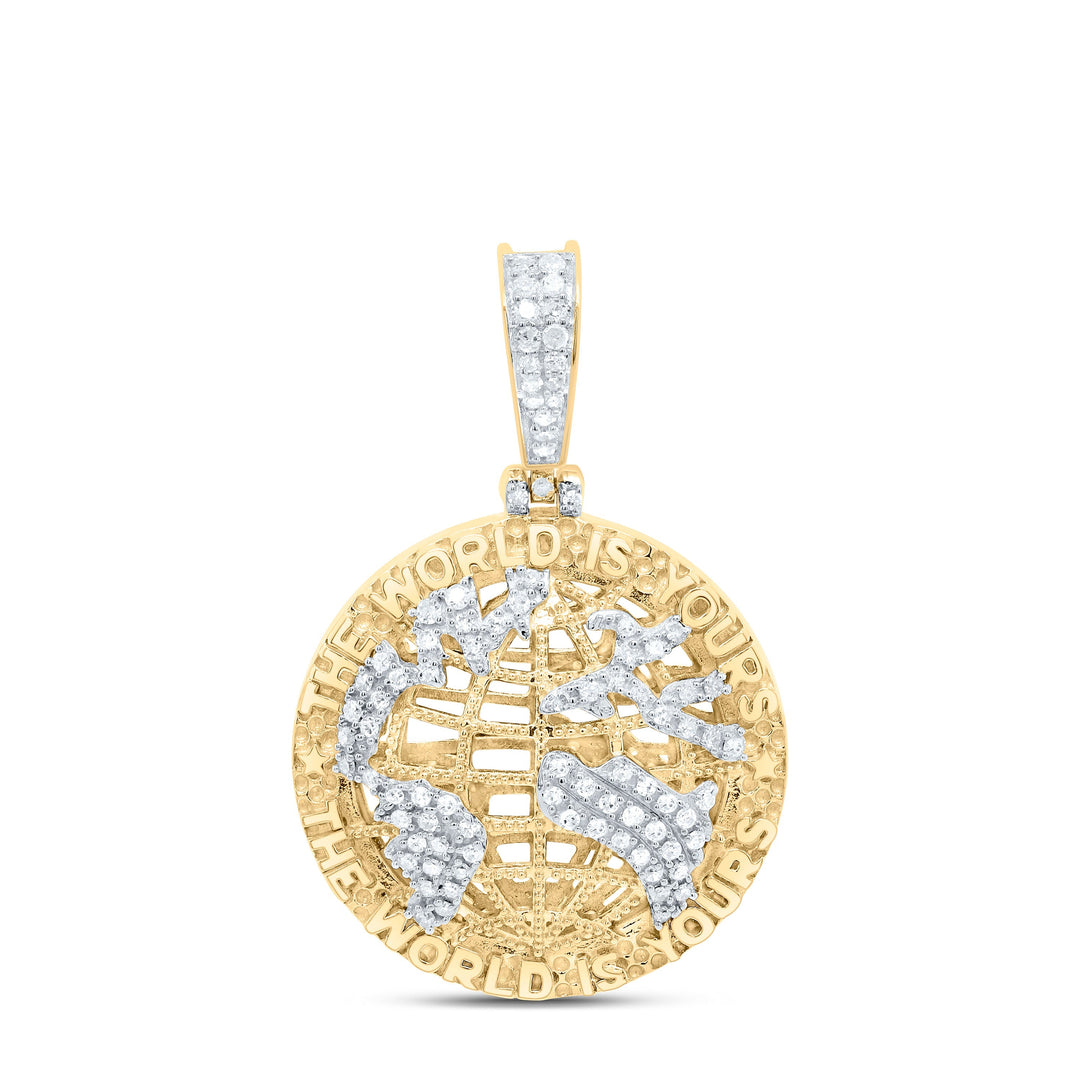 1/3CTW-NAT DIA P1 GIFT "THE WORLD IS YOURS" MENS CHARM Daisy Joyeria
