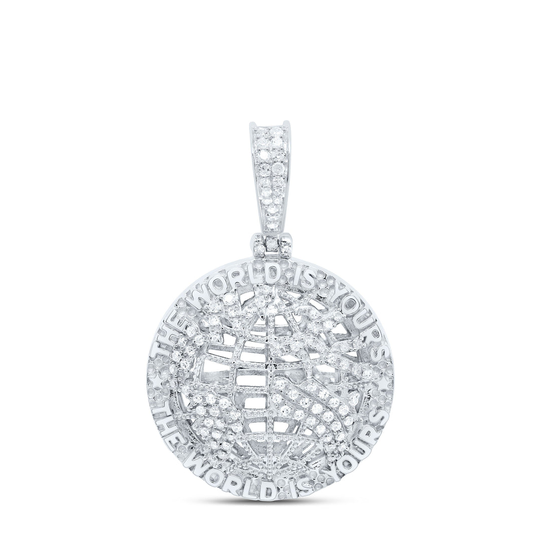 1/3CTW-NAT DIA P1 GIFT "THE WORLD IS YOURS" MENS CHARM Daisy Joyeria