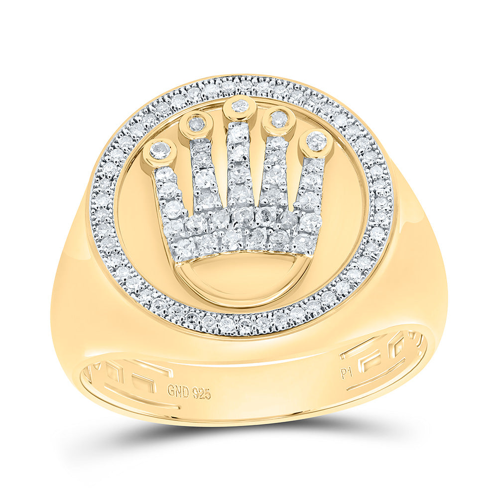 3/8CTW-NAT DIA P1 GIFT CROWN MENS RING Daisy Joyeria