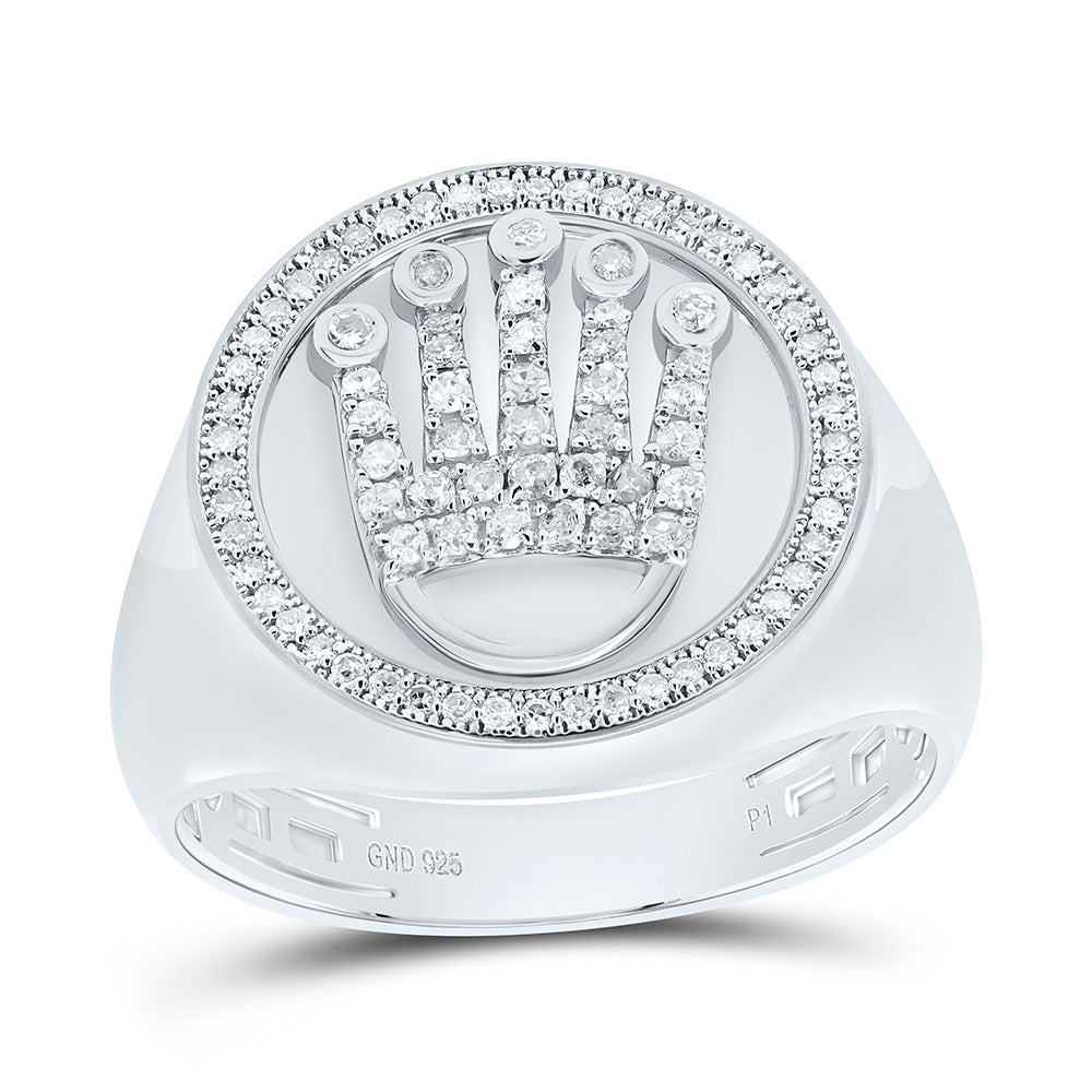 3/8CTW-NAT DIA P1 GIFT CROWN MENS RING Daisy Joyeria