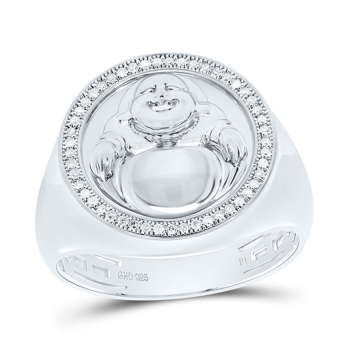 1/8CTW-NAT DIA P1 GIFT LAUGHING BUDDHA MENS RING Daisy Joyeria