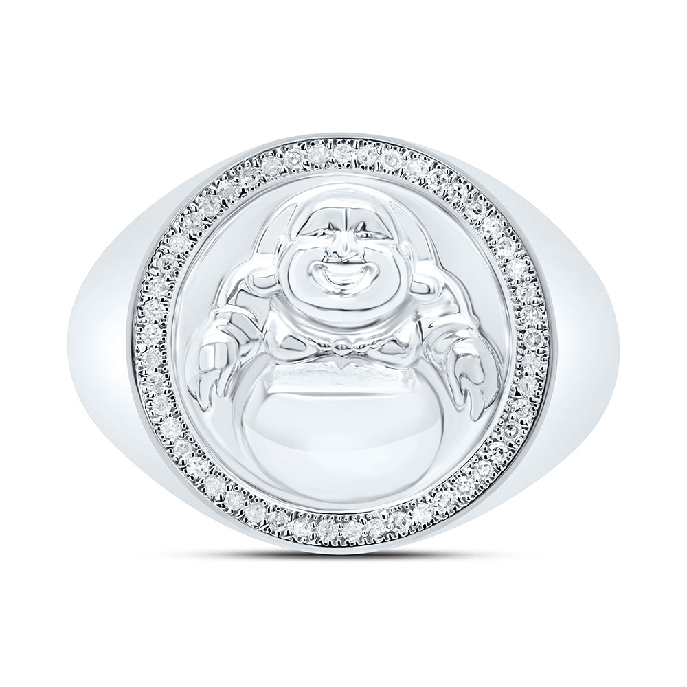 1/8CTW-NAT DIA P1 GIFT LAUGHING BUDDHA MENS RING Daisy Joyeria
