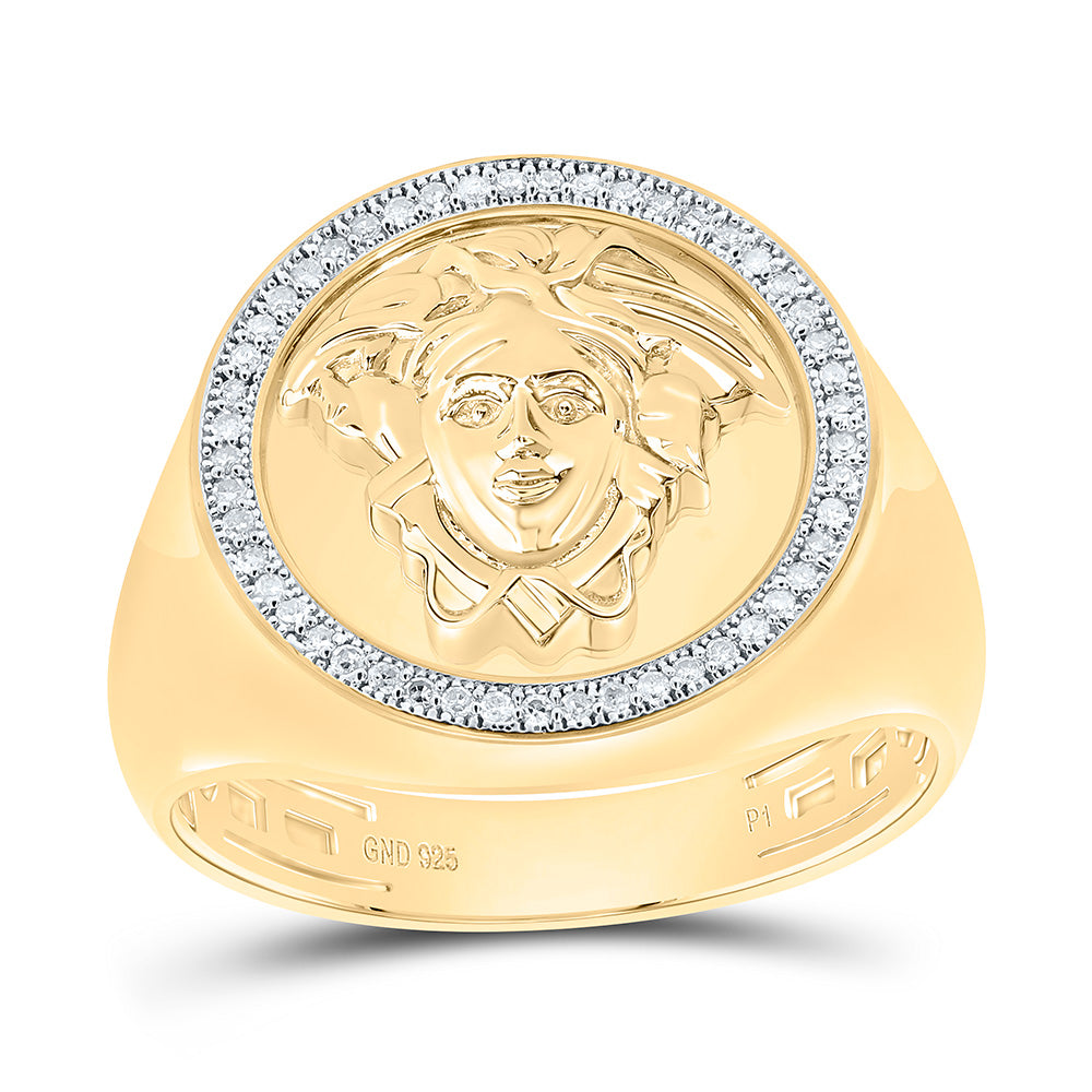 1/6CTW-NAT DIA P1 GIFT MEDUSA MENS RING Daisy Joyeria