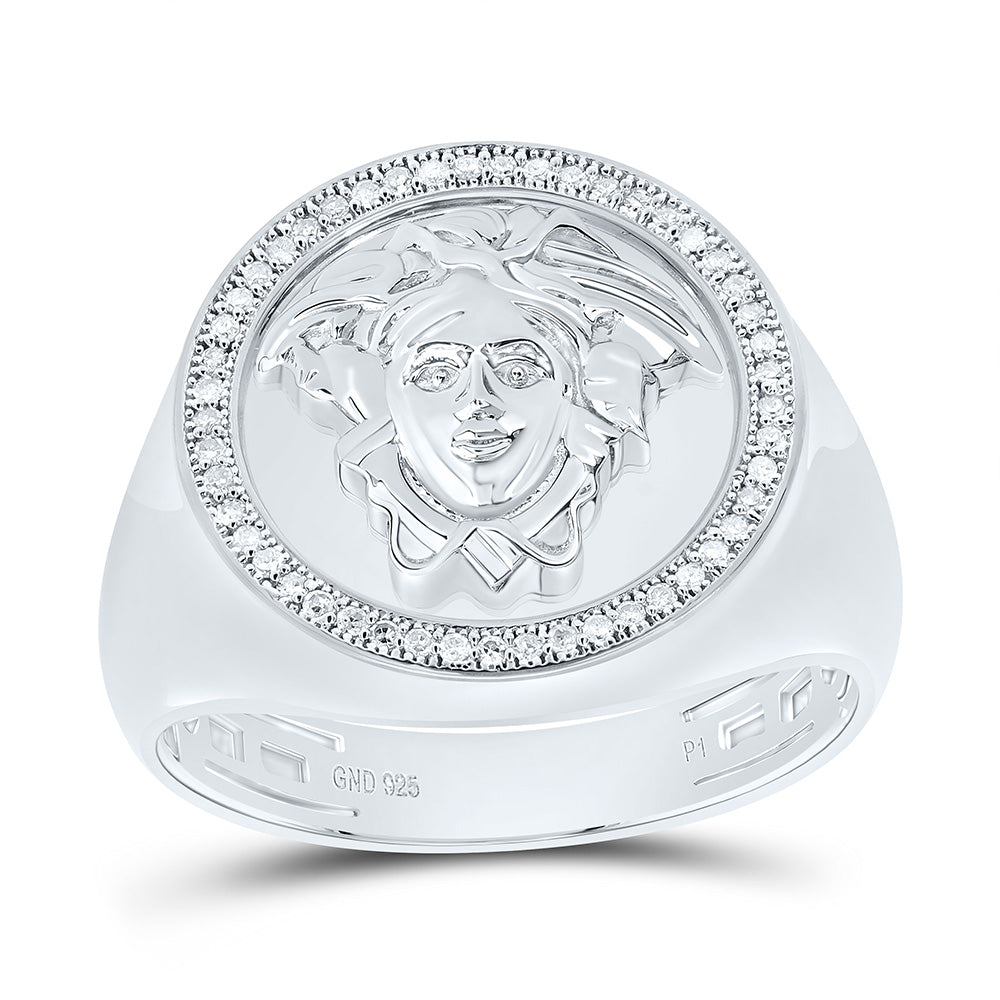 1/6CTW-NAT DIA P1 GIFT MEDUSA MENS RING Daisy Joyeria