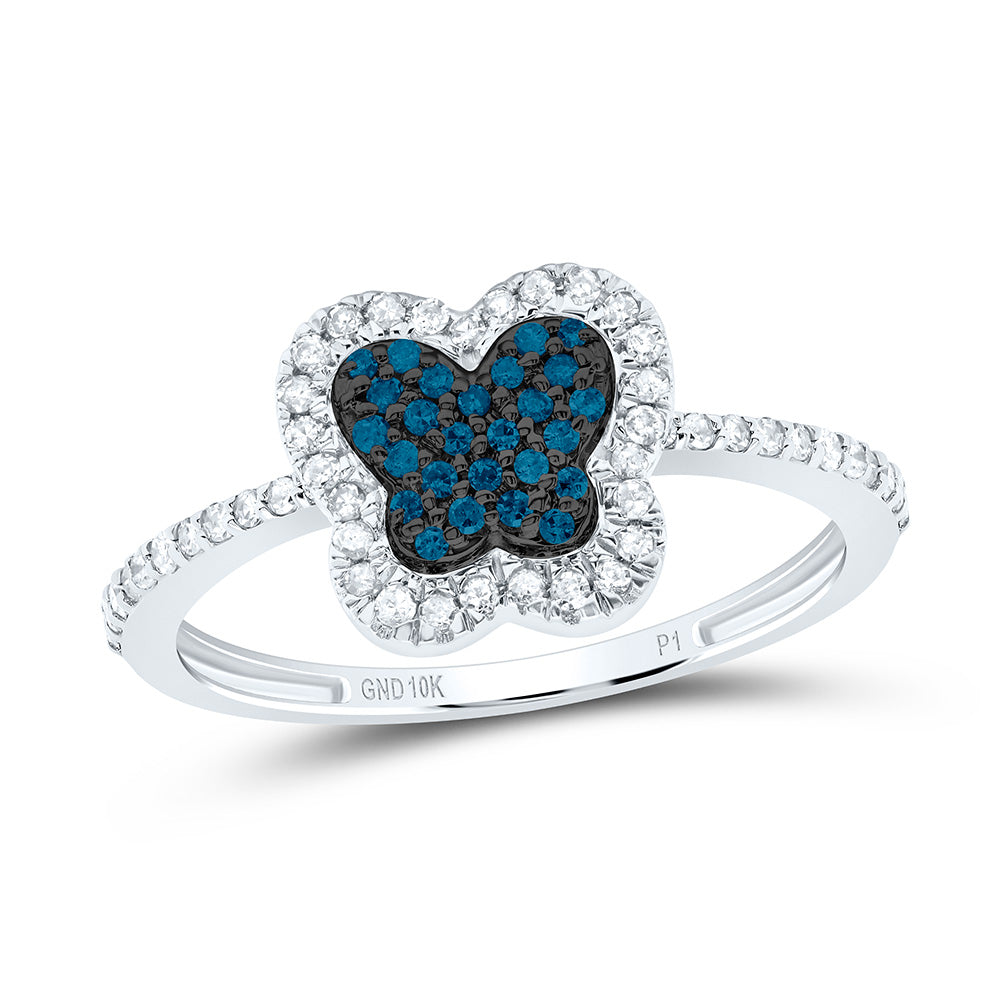 1/4CTW-NAT DIA P1 GIFT BLUE DIAMOND BUTTERFLY RING Daisy Joyeria