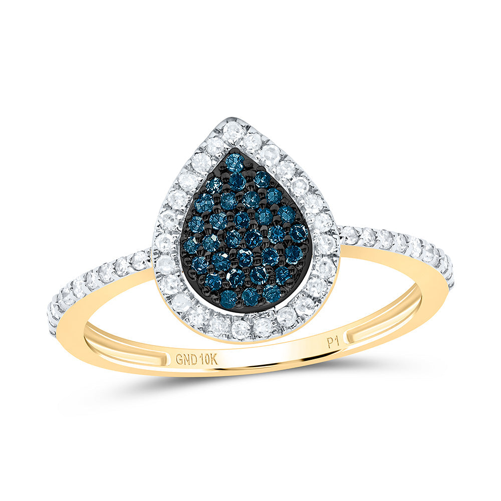 1/3CTW-NAT DIA P1 GIFT BLUE DIAMOND PEAR RING Daisy Joyeria