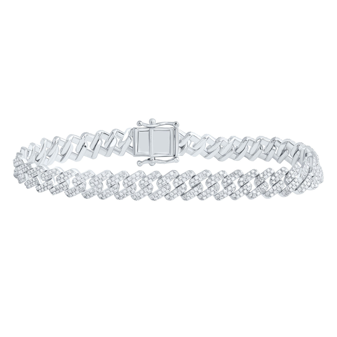 3 1/4CTW-NAT DIA NK 9MM CUBAN MEN'S BRACELET (8 INCH) Daisy Joyeria