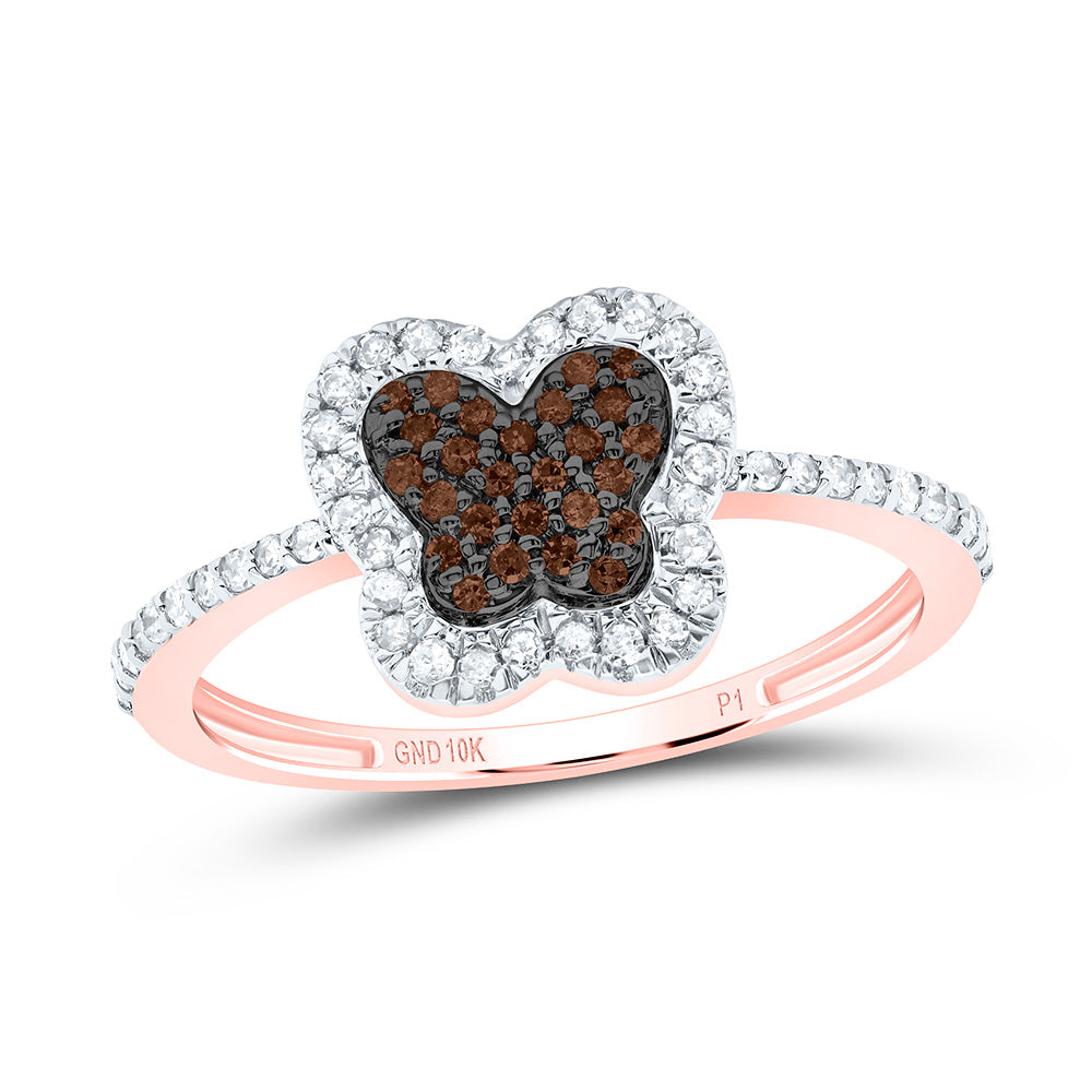 1/4CTW-NAT DIA P1 GIFT COGNAC NATURAL BUTTERFLY RING Daisy Joyeria