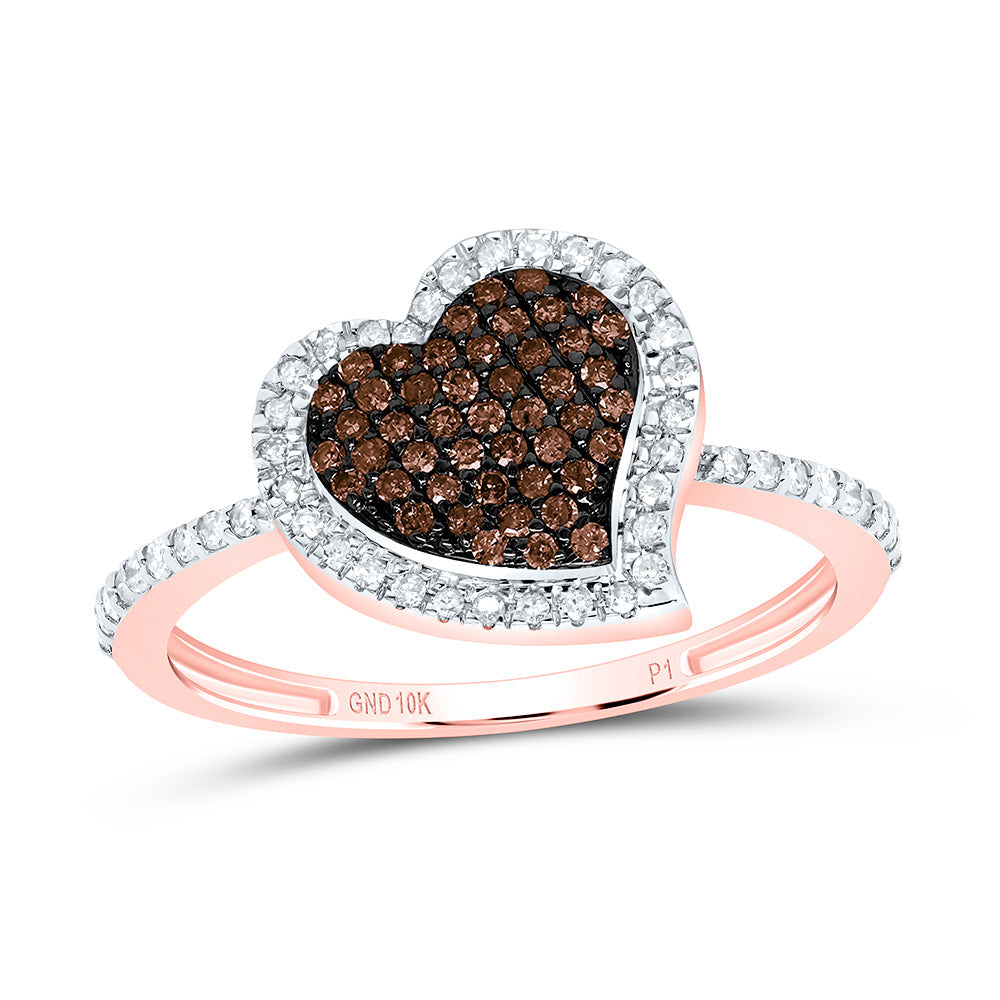 1/3CTW-NAT DIA P1 GIFT COGNAC NATURAL HEART  RING Daisy Joyeria