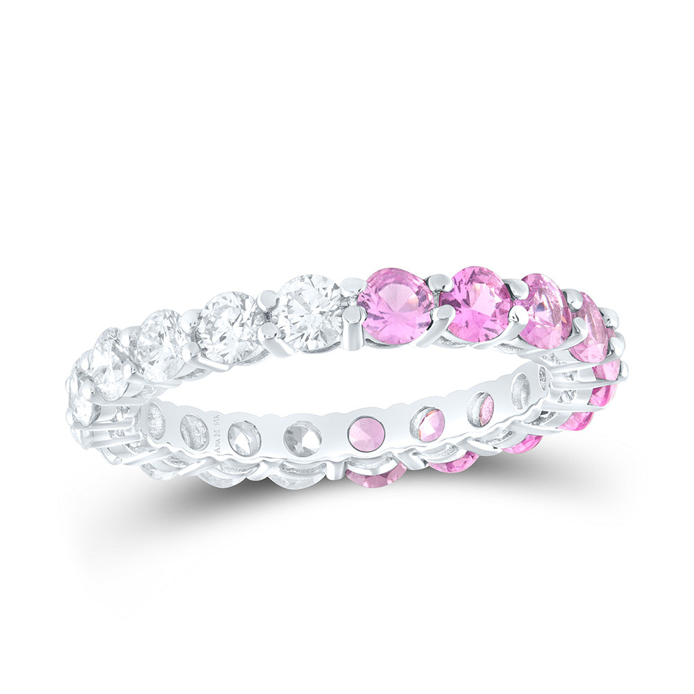 1 1/4CTW-NAT DIA ANA M 1 3/8CTW-RD-PINK SAPP NAT GEM RING Daisy Joyeria