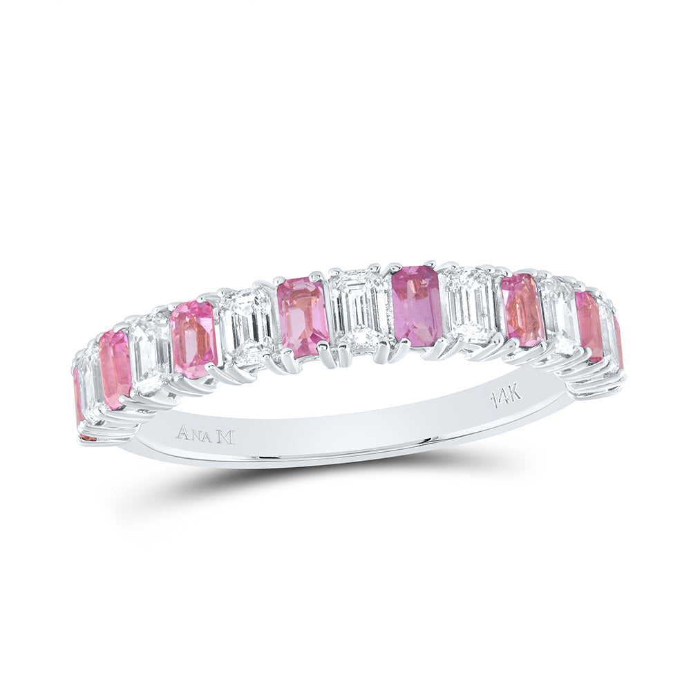 1/2CTW-NAT DIA ANA M 3/4CTW-EM-PINK SAPP NAT GEM RING Daisy Joyeria