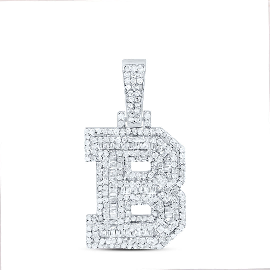 7/8CTW-NAT DIA P2 P3 MENS INITIAL "B" PENDANT Daisy Joyeria