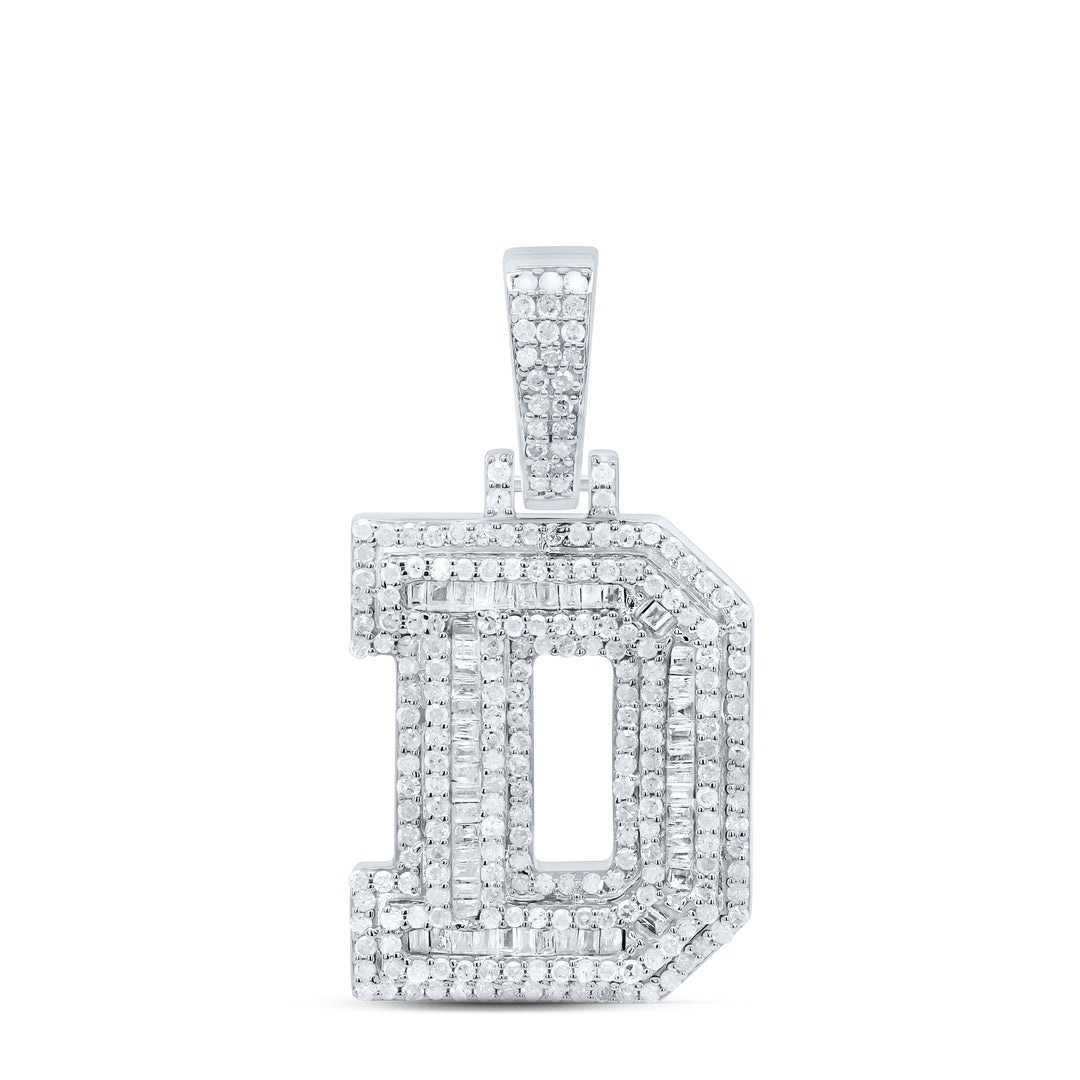 7/8CTW-NAT DIA P2 P3 MENS INITIAL "D" PENDANT Daisy Joyeria