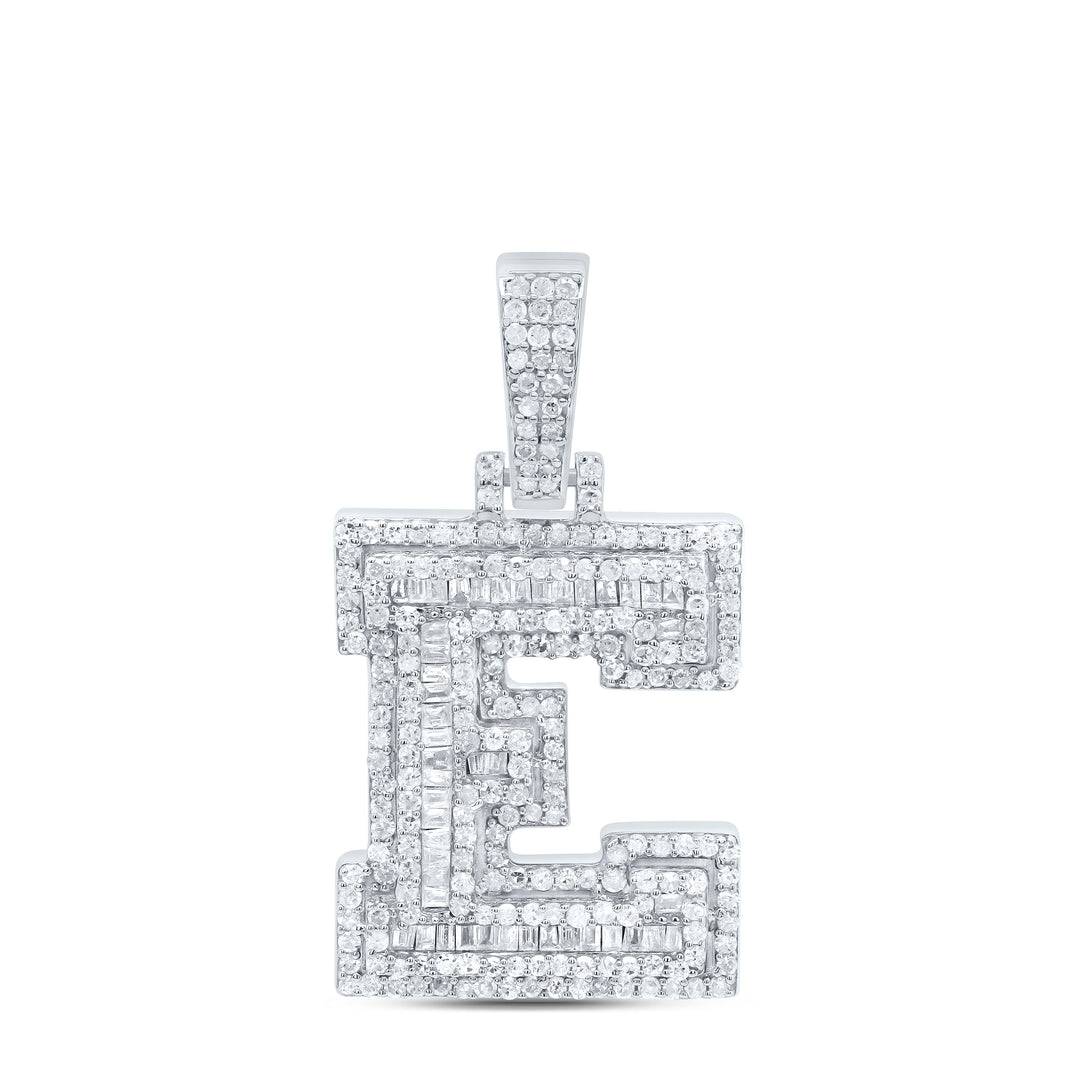 7/8CTW-NAT DIA P2 P3 MENS INITIAL "E" PENDANT Daisy Joyeria