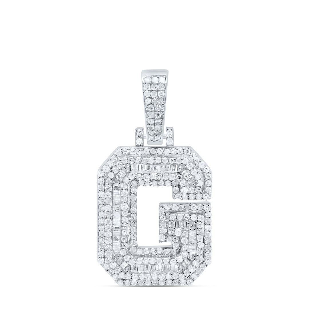 7/8CTW-NAT DIA P2 P3 MENS INITIAL "G" PENDANT Daisy Joyeria