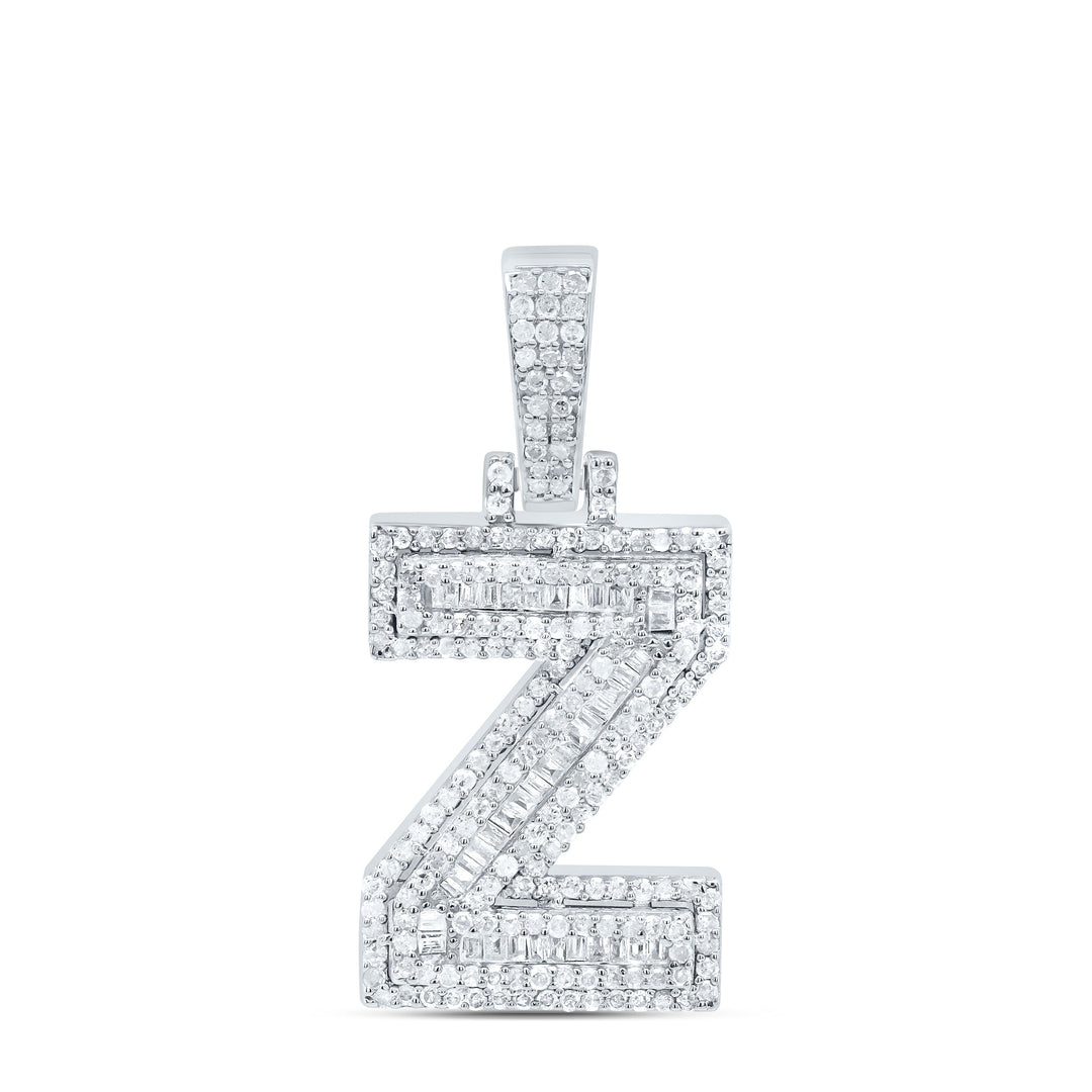 3/4CTW-NAT DIA P2 P3 MENS INITIAL "Z" PENDANT Daisy Joyeria