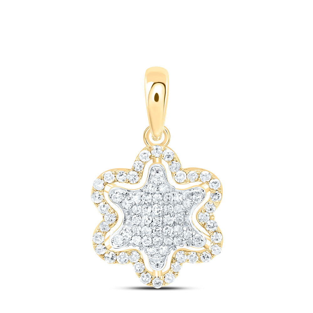 1/4CTW-NAT DIA NK FASHION FLOWER PENDANT Daisy Joyeria