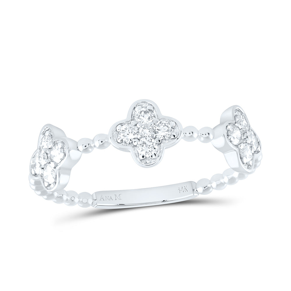 1/4CTW-NAT DIA ANA M FASHION CLOVER RING Daisy Joyeria