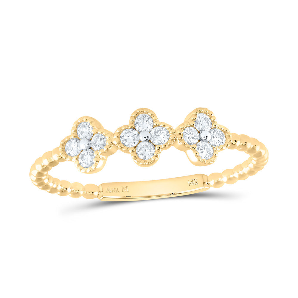 1/5CTW-NAT DIA ANA M FASHION CLOVER RING Daisy Joyeria