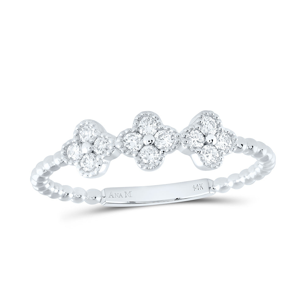 1/5CTW-NAT DIA ANA M FASHION CLOVER RING Daisy Joyeria