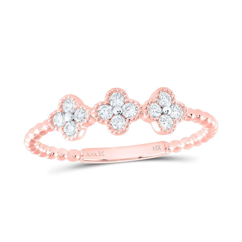 1/5CTW-NAT DIA ANA M FASHION CLOVER RING Daisy Joyeria