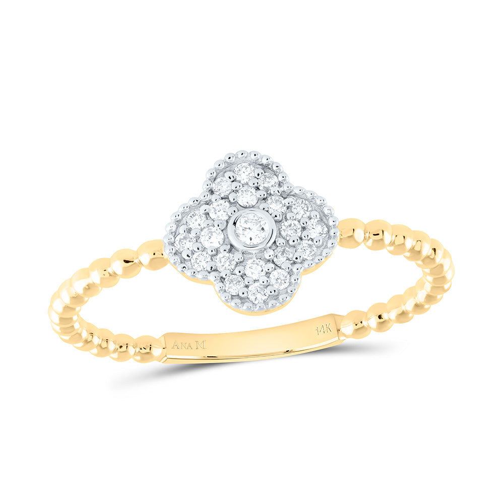 1/8CTW-NAT DIA ANA M FASHION CLOVER RING Daisy Joyeria