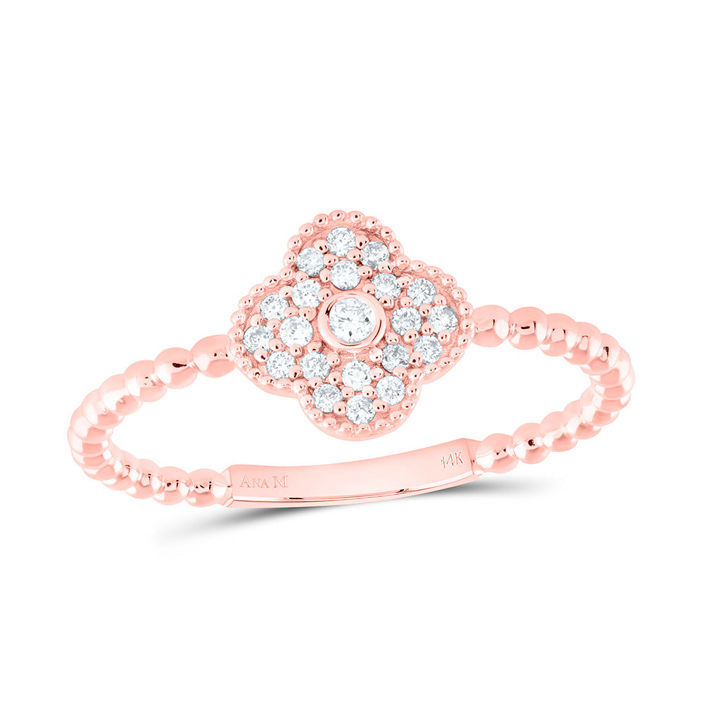 1/8CTW-NAT DIA ANA M FASHION CLOVER RING Daisy Joyeria