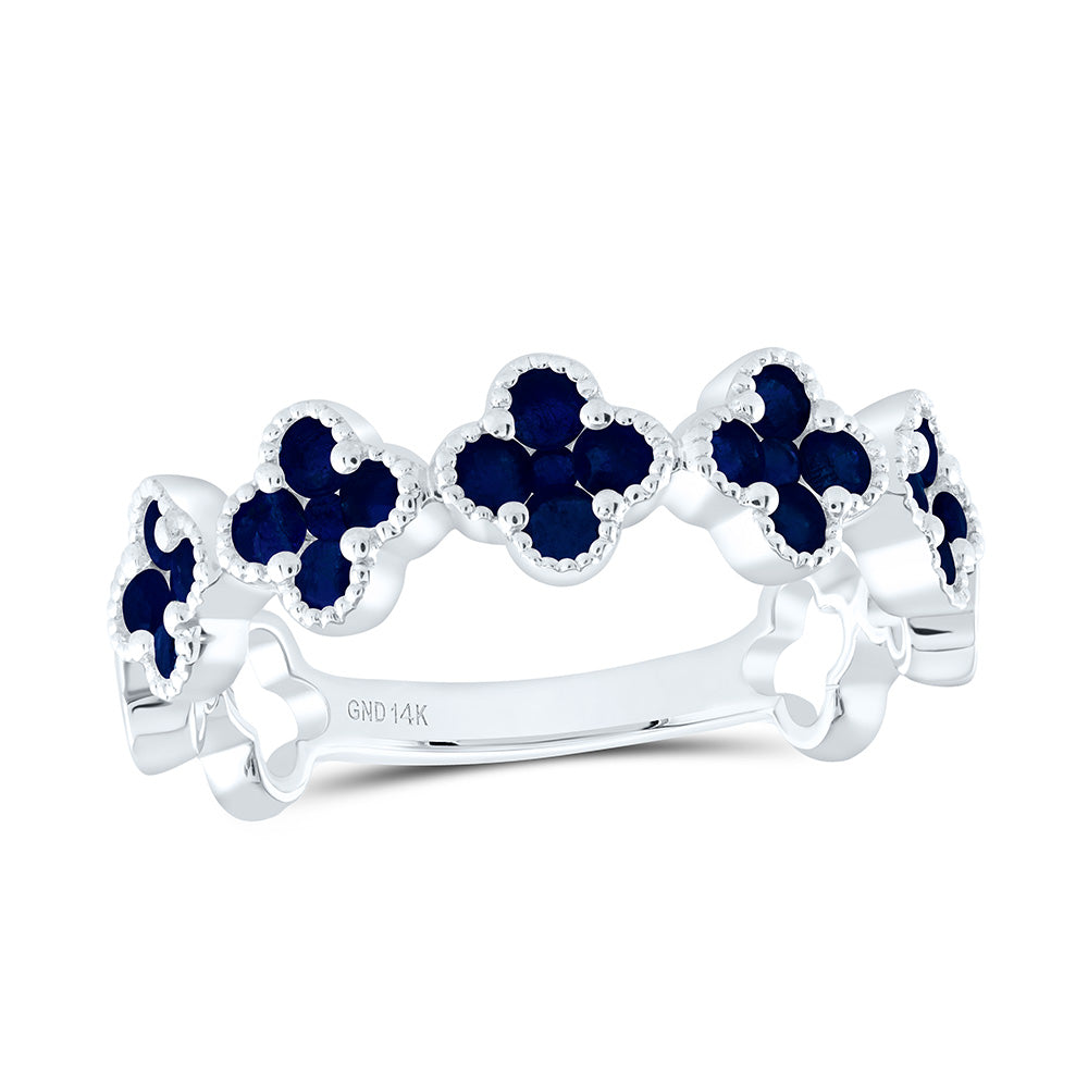 7/8CTW-RD-BS NAT GEM CLOVER RING Daisy Joyeria