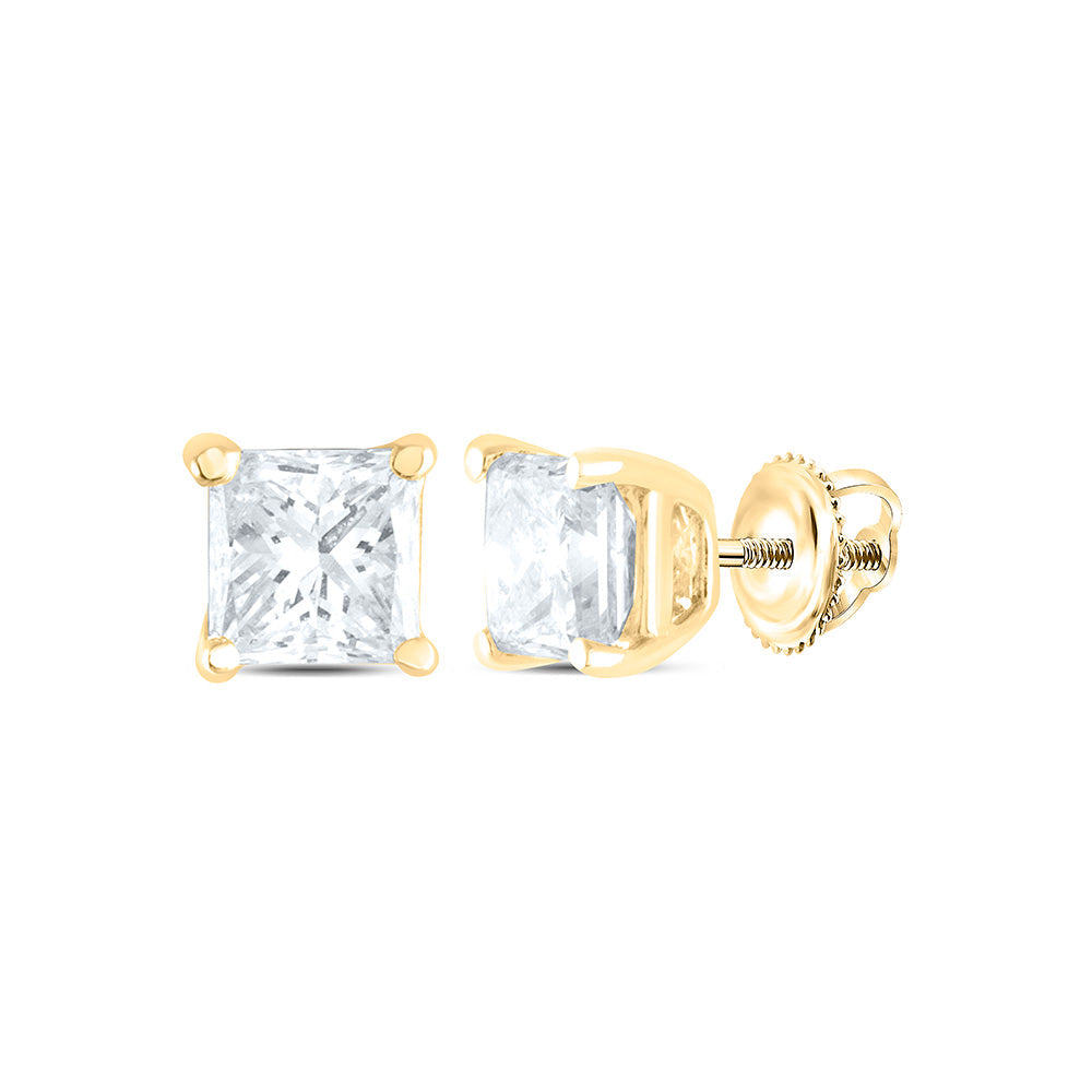 1/2CTW-NAT DIA I1 IJ PRINCESS SOLITAIRE STUD EARRING Daisy Joyeria