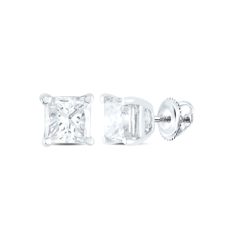 1/2CTW-NAT DIA I1 IJ PRINCESS SOLITAIRE STUD EARRING Daisy Joyeria