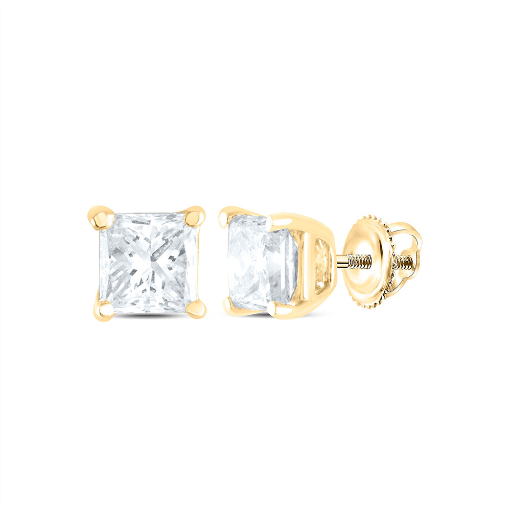 3/4CTW-NAT DIA I1 IJ PRINCESS SOLITAIRE STUD EARRING Daisy Joyeria