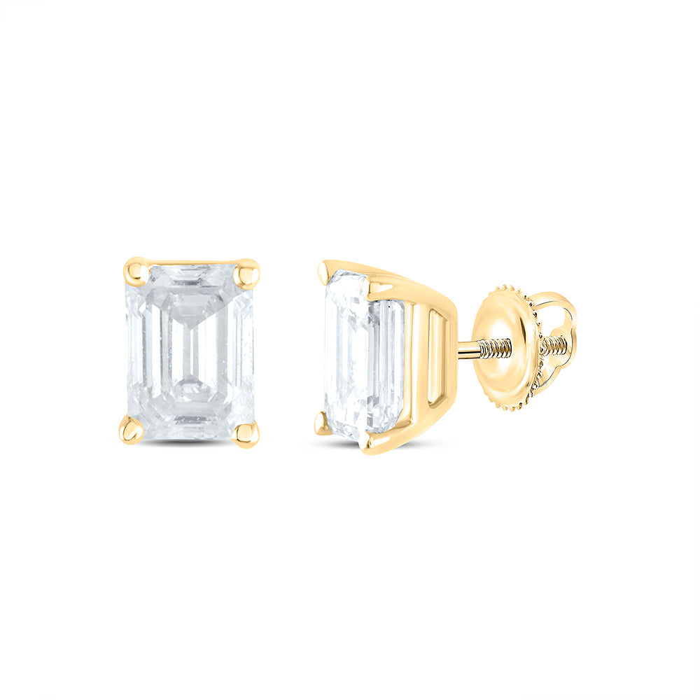 1/4CTW-NAT DIA I1 IJ EMERLAD SOLITAIRE STUD EARRING Daisy Joyeria