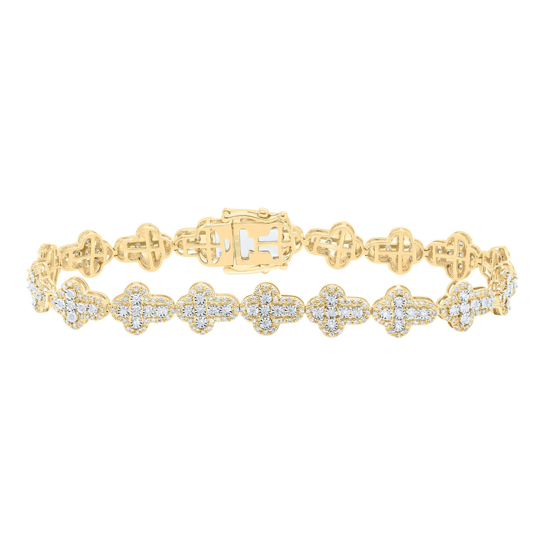 1 1/2CTW-NAT DIA NK FASHION CROSS MENS BRACELET (8 INCH) Daisy Joyeria