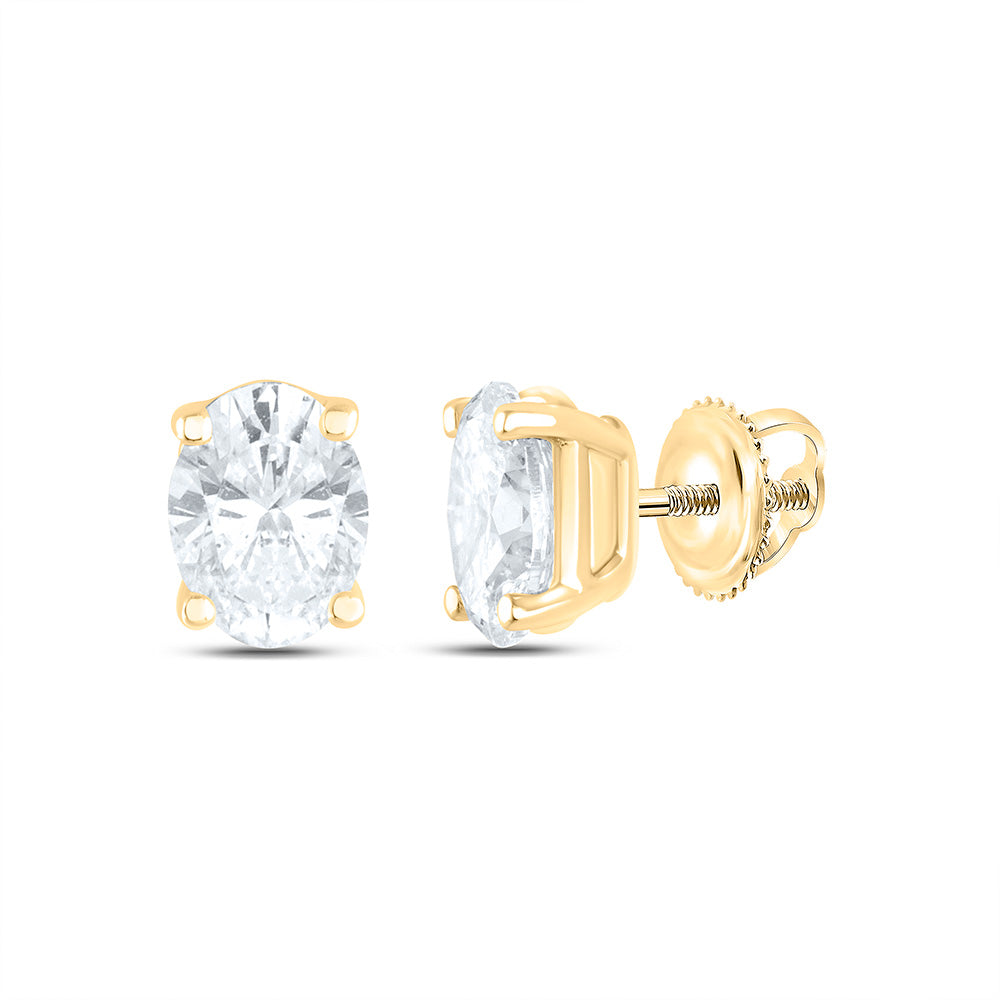 1/5CTW-NAT DIA I1 IJ OVAL SOLITAIRE STUD EARRING Daisy Joyeria