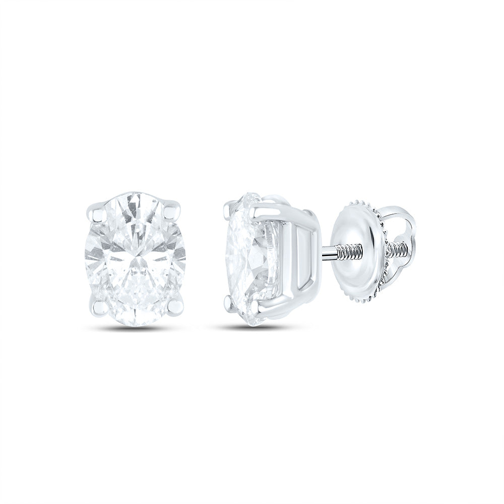 1/5CTW-NAT DIA I1 IJ OVAL SOLITAIRE STUD EARRING Daisy Joyeria