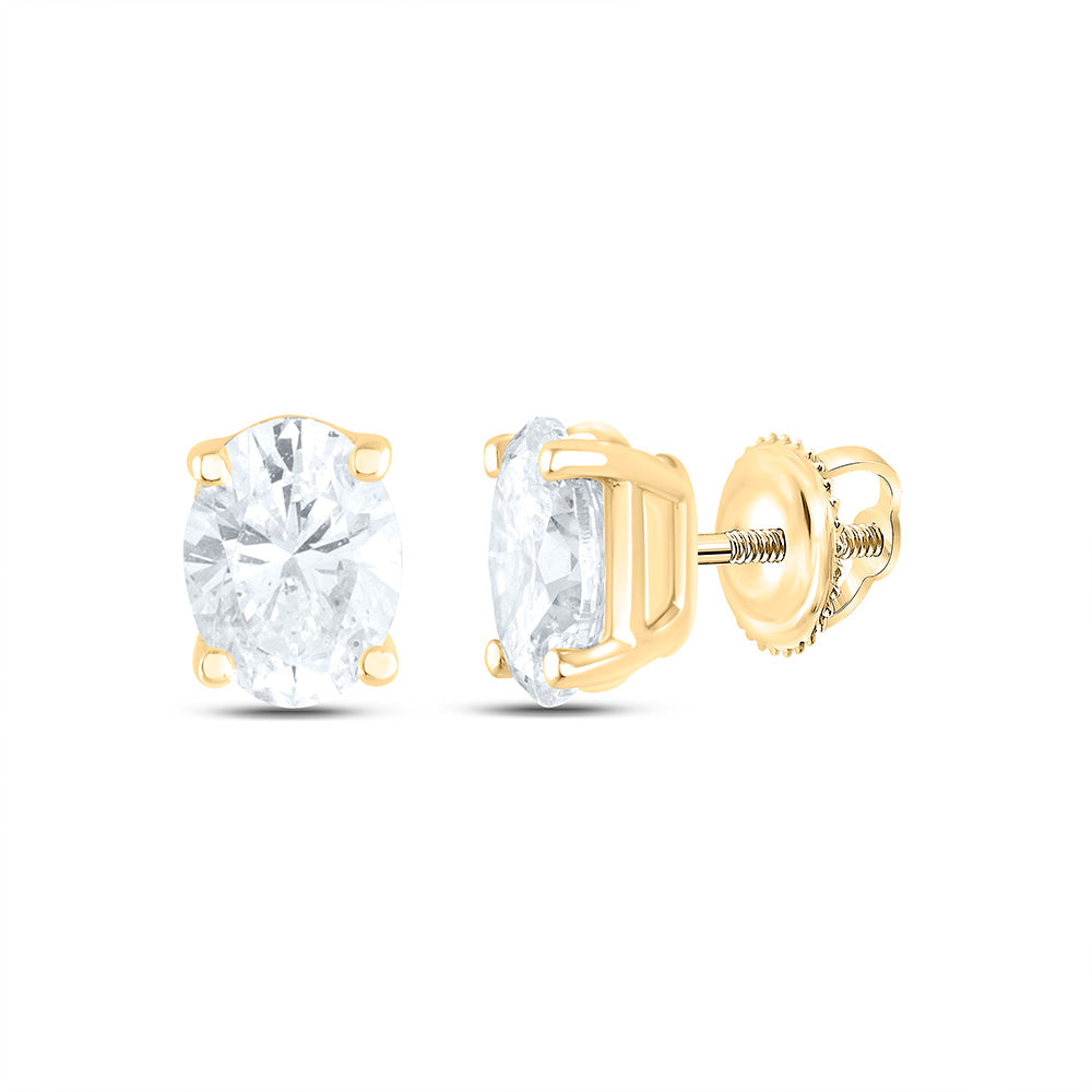 1/4CTW-NAT DIA I1 IJ OVAL SOLITAIRE STUD EARRING Daisy Joyeria