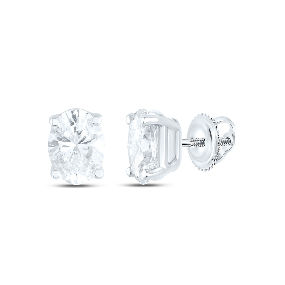 1/4CTW-NAT DIA I1 IJ OVAL SOLITAIRE STUD EARRING Daisy Joyeria