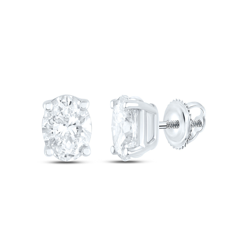 1CTW-NAT DIA I1 IJ OVAL SOLITAIRE STUD EARRING Daisy Joyeria