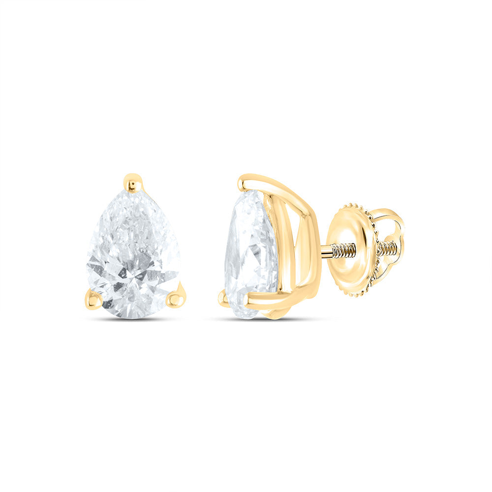 1/5CTW-NAT DIA I1 IJ PEAR SOLITAIRE STUD EARRING Daisy Joyeria