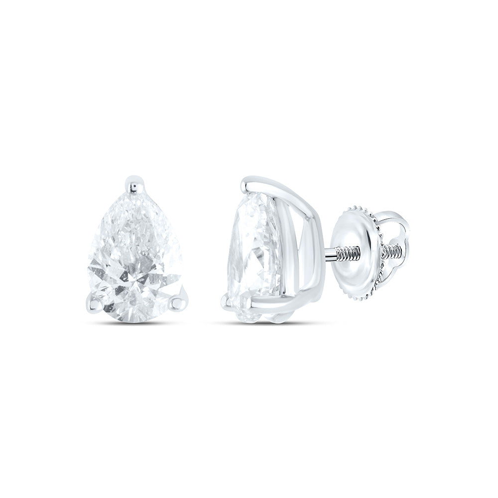 1/5CTW-NAT DIA I1 IJ PEAR SOLITAIRE STUD EARRING Daisy Joyeria