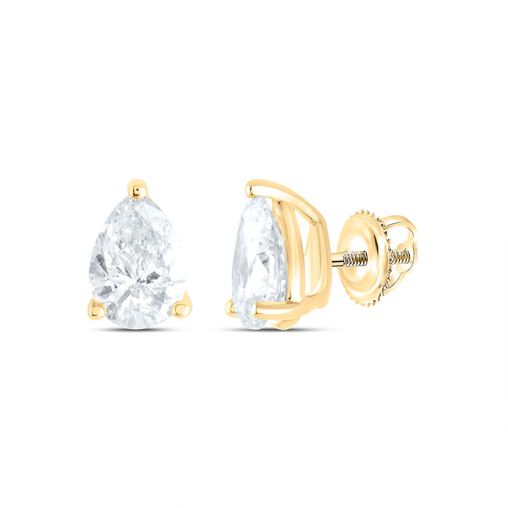 1/4CTW-NAT DIA I1 IJ PEAR SOLITAIRE STUD EARRING Daisy Joyeria