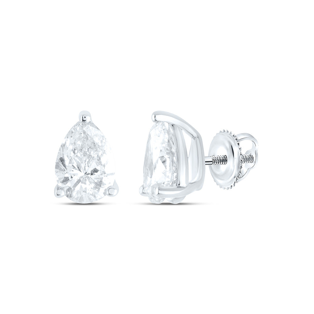 1/4CTW-NAT DIA I1 IJ PEAR SOLITAIRE STUD EARRING Daisy Joyeria