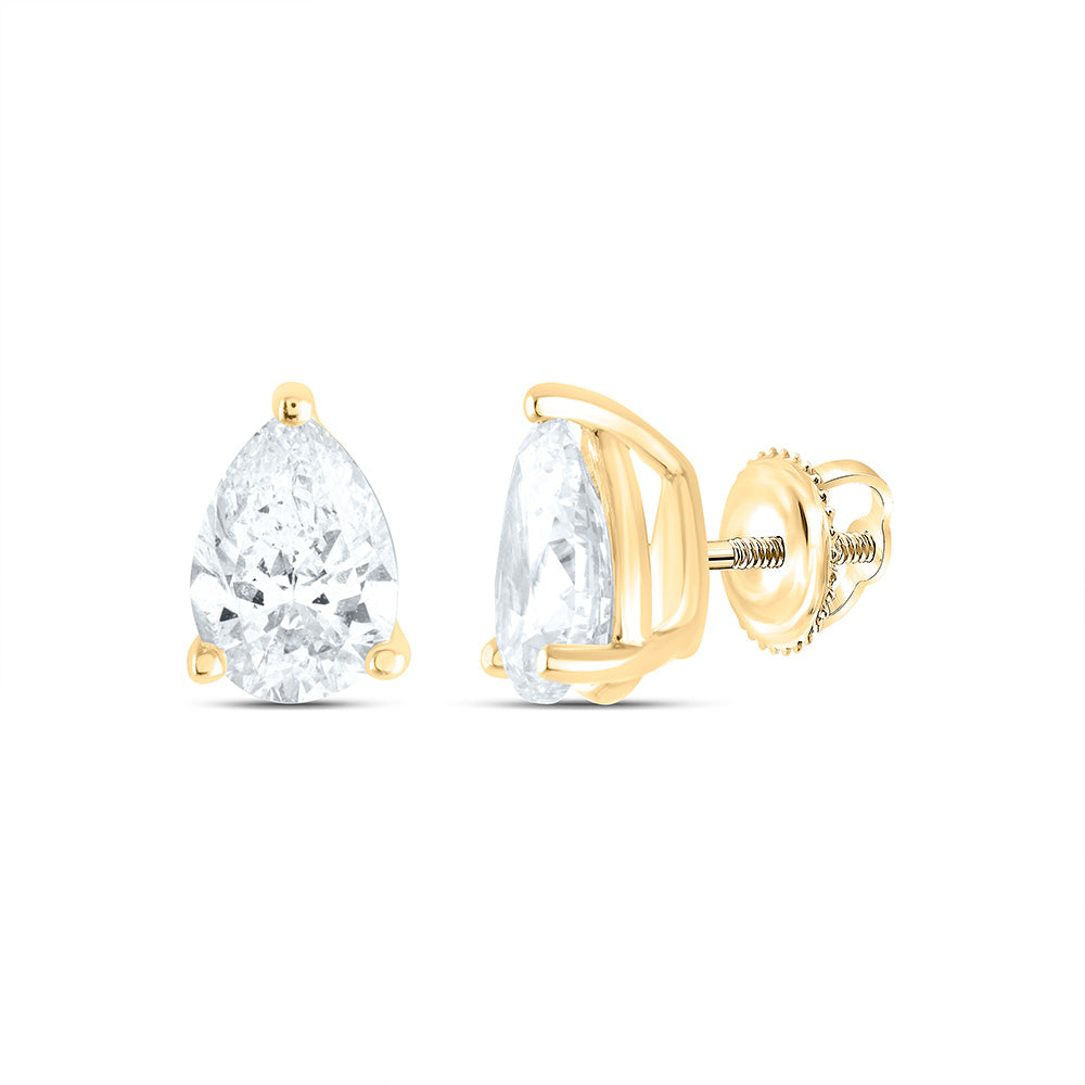 1/2CTW-NAT DIA I1 IJ PEAR SOLITAIRE STUD EARRING Daisy Joyeria