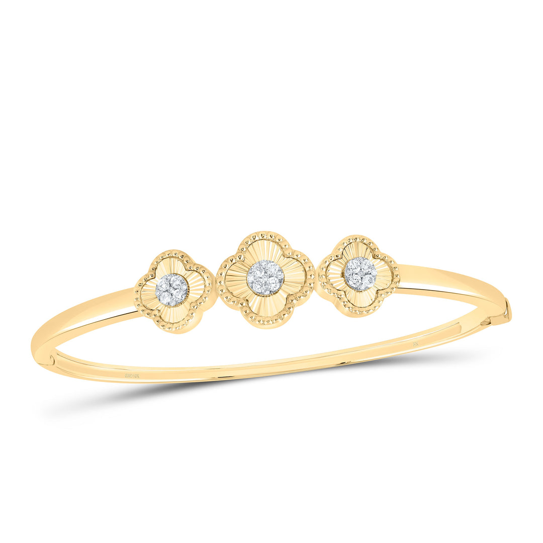 1/3CTW-NAT DIA NK FASHION CLOVER BANGLE (60X48MM) Daisy Joyeria