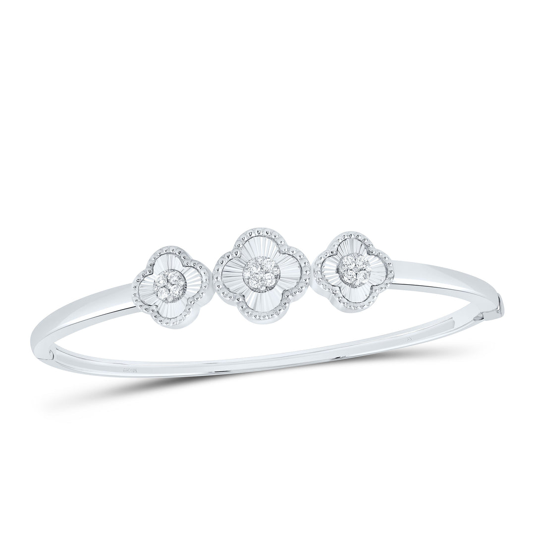 1/3CTW-NAT DIA NK FASHION CLOVER BANGLE (60X48MM) Daisy Joyeria