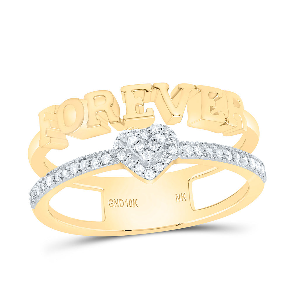 1/8CTW-NAT DIA NK GIFT "FOREVER" HEART RING Daisy Joyeria