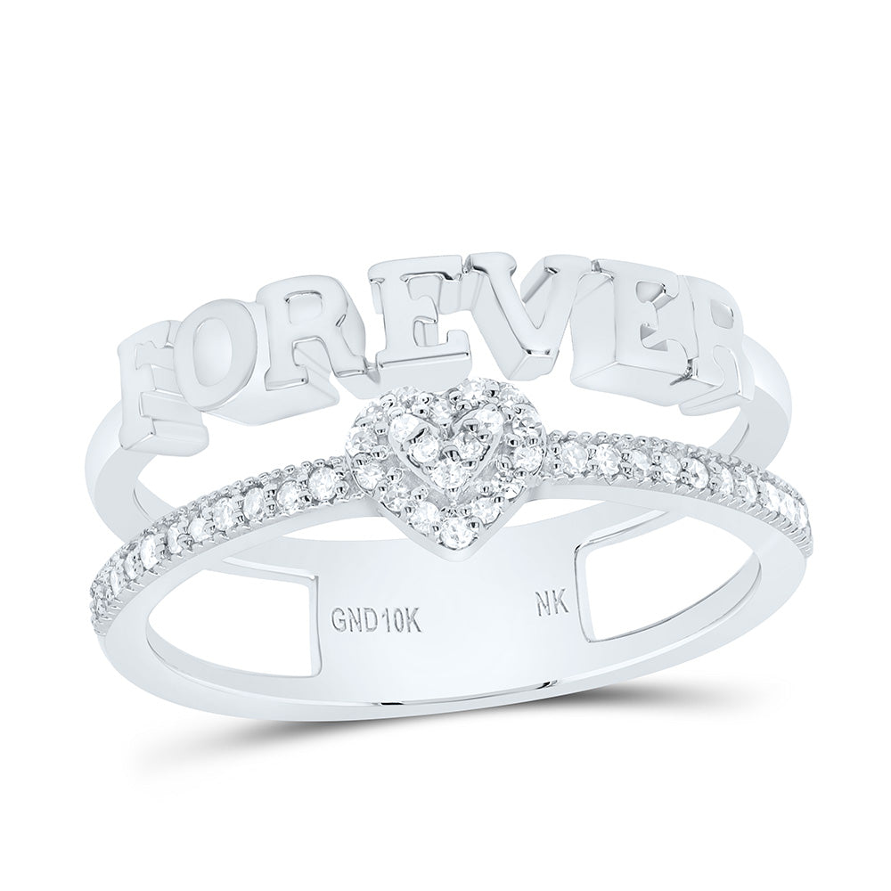 1/8CTW-NAT DIA NK GIFT "FOREVER" HEART RING Daisy Joyeria
