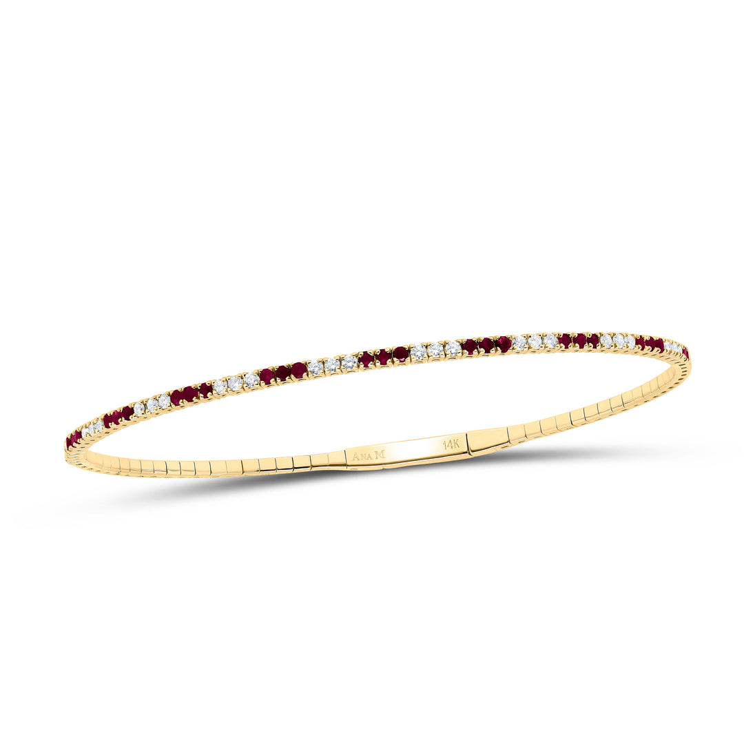 3/8CTW-NAT DIA ANA M 1/2CTW RD-RU NAT GEM TENNIS BANGLE(60X50MM) Daisy Joyeria
